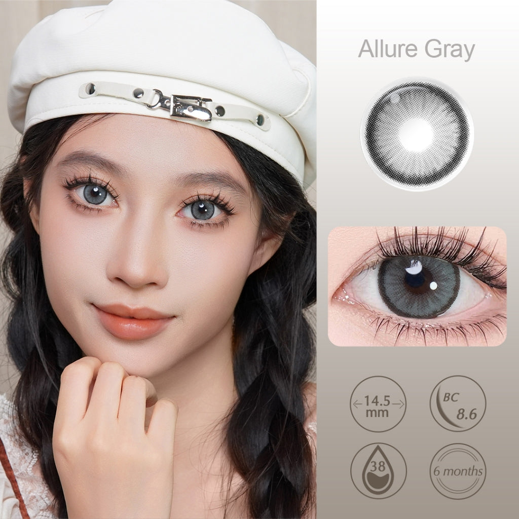 [1.25~-8.00] Magister Softlens Minus 14.5mm Diamon Seri Big Eyes Candy Brown allure gray Gaya yang menawan dan modis