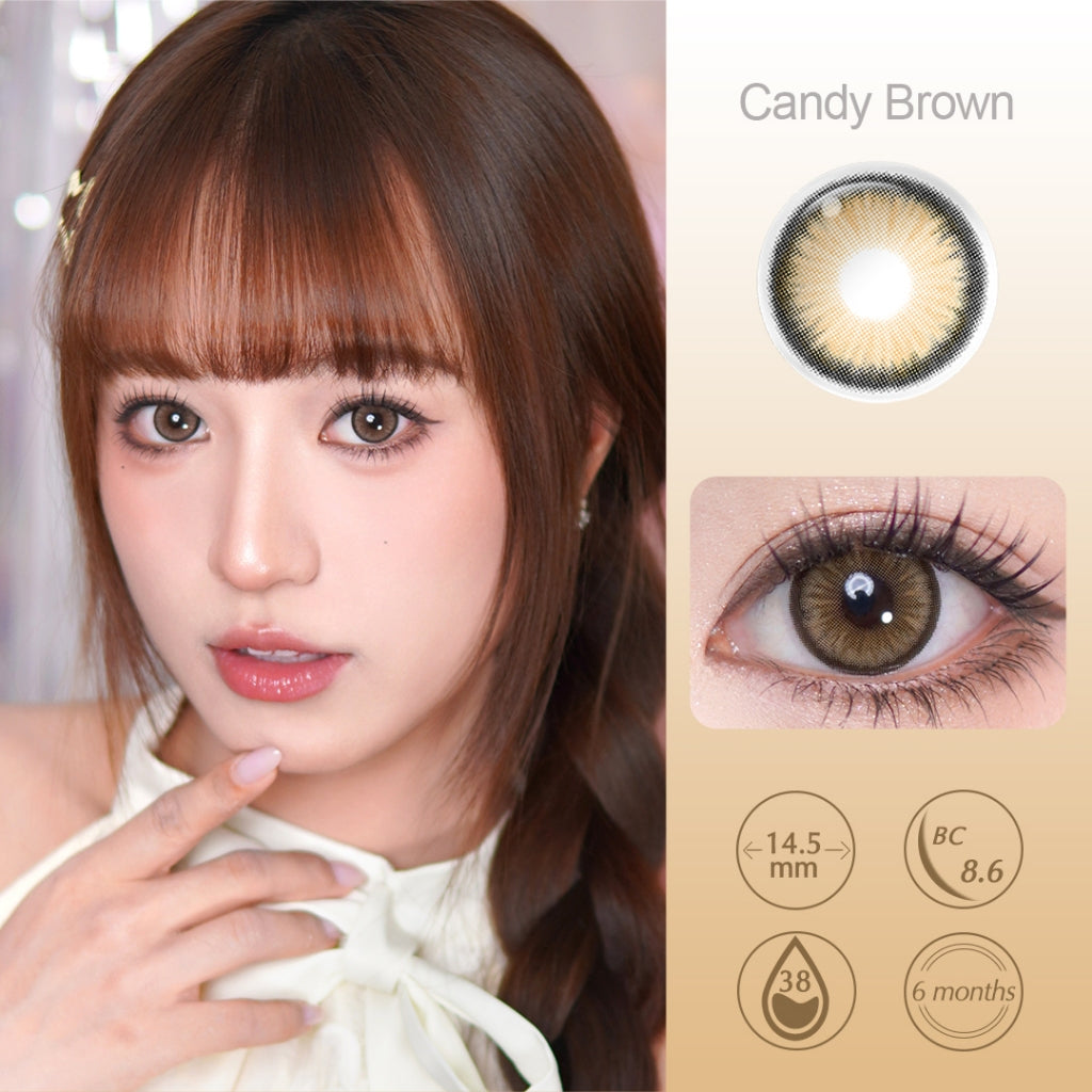 [0.00~-8.00] Magister Softlens Minus 14.5mm Diamond Seri Soflen Minus Soflens Grey Softlens Brown
