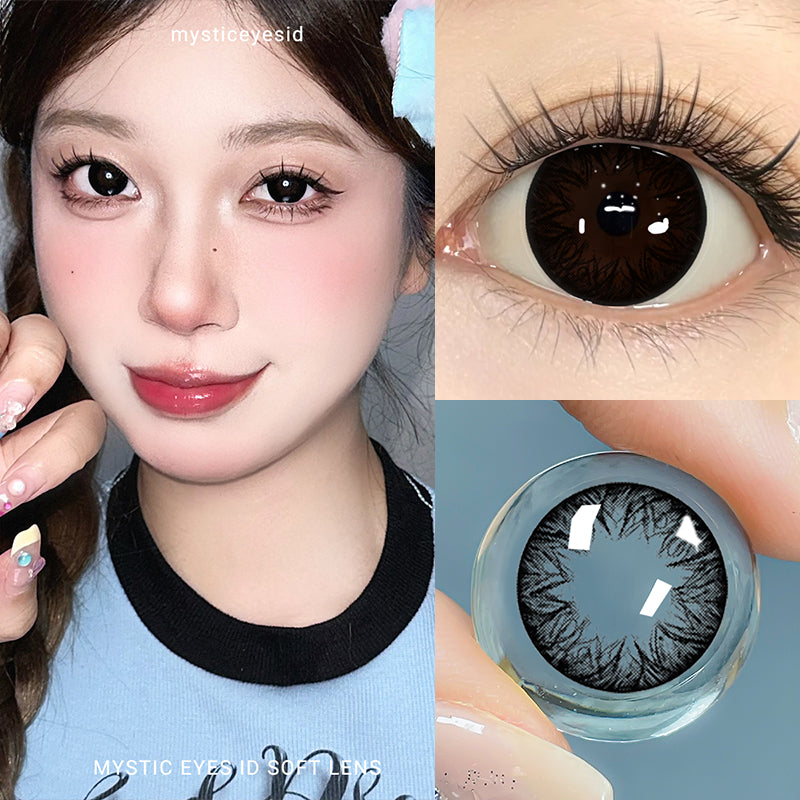 Mysticeyes Softlens Twilight Series Moonstone 14.2MM Black Big Eyes