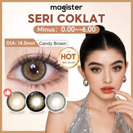 Magister soflens minus [0.00~-6.00] brown softlens no ring natural  big eyes