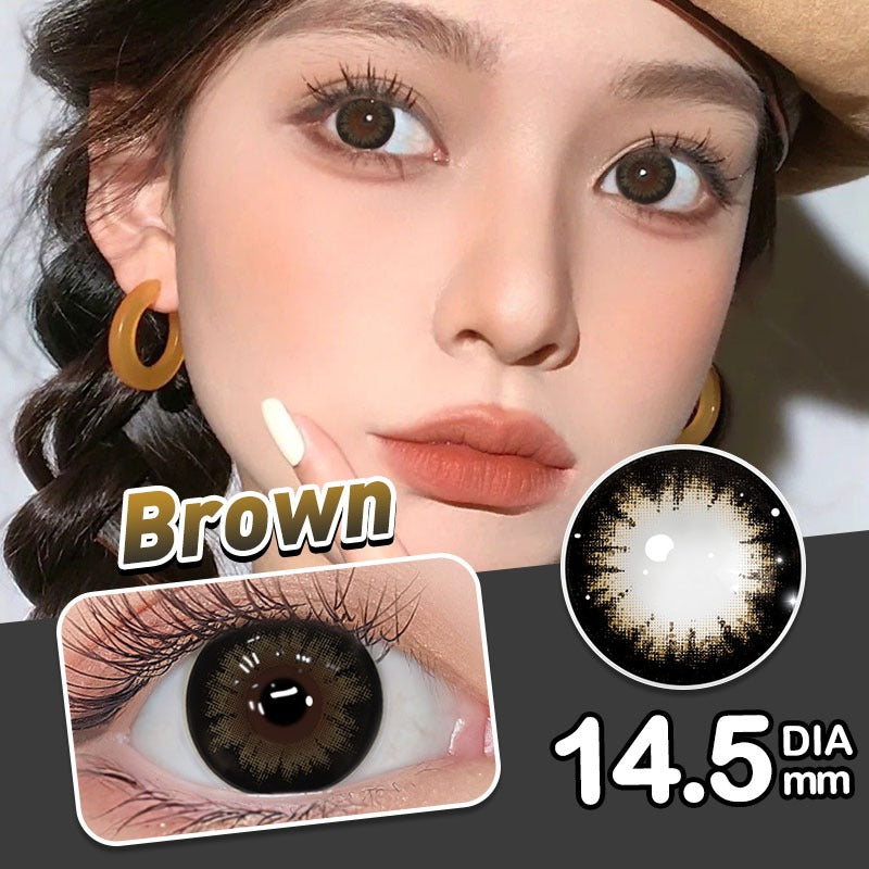 Magister soflens minus [0.00~-6.00] brown softlens no ring natural  big eyes
