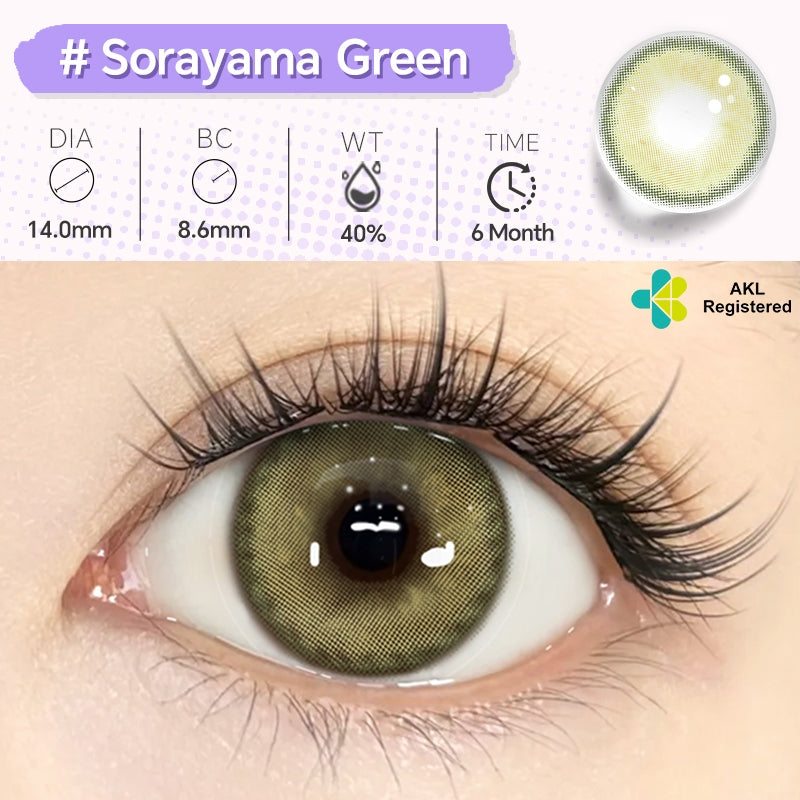 Mysticeyes Softlens  Blue Lens Cosplay Lenses Green Softlens Normal 14.0-14.5MM