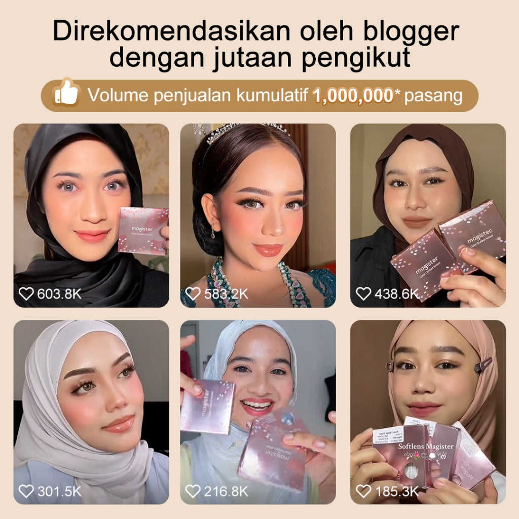 Magister Softlens 16mm Big Eyes Soflen Hitam Coklat Soflens Normal Doll Eyes 1Pair 6Months