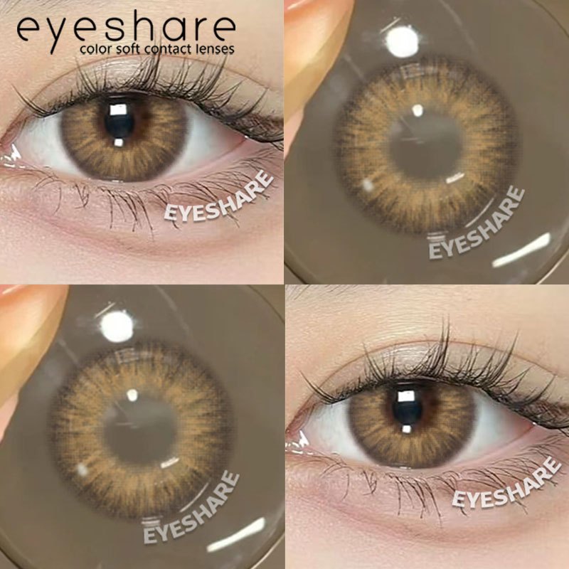 Eyeshare Softlens Minus(-1.00 ~ -8.00) Black 14.2mm 14.5mm Softlens Mata Softlens Warna Lensa Kontak Soflen Gray