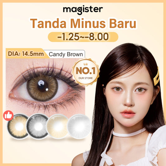[0.00~-8.00] Magister Softlens Minus 14.5mm Diamond Seri Soflen Minus Soflens Grey Softlens Brown