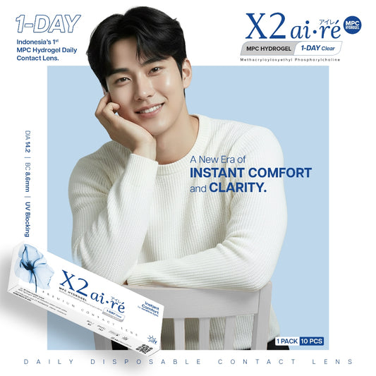 X2 AIRE DAILY Clear Contact Lenses for Nearsightedness
