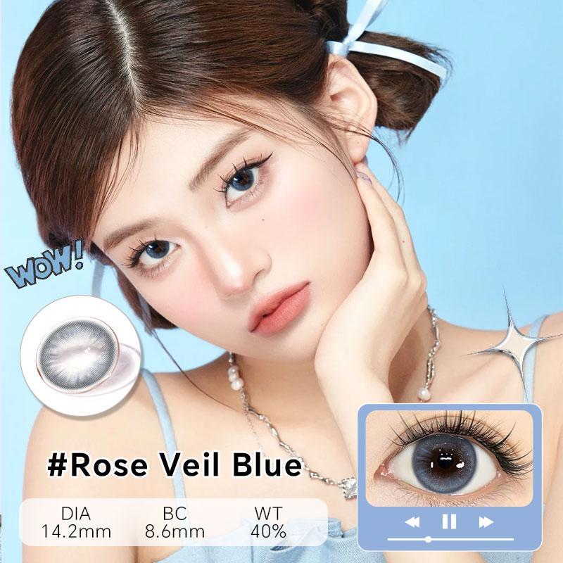 Mysticeyes Color Contact Lenses (0.00 to -5.00) in Grey, Brown, Black | 40% Water | 14.2-14.5mm