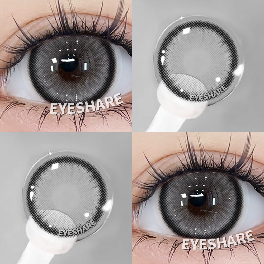 Eyeshare Softlens Minus(-1.00 ~ -8.00) Black 14.2mm 14.5mm Softlens Mata Softlens Warna Lensa Kontak Soflen Gray