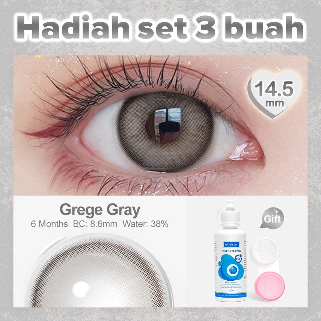 Set isi 3 Magister softlens minus Sepasang softlens+120ml cairan 14.50mm big eyes