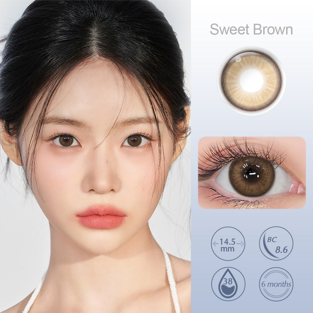 Magister soflens minus [0.00~-6.00] brown softlens no ring natural  big eyes