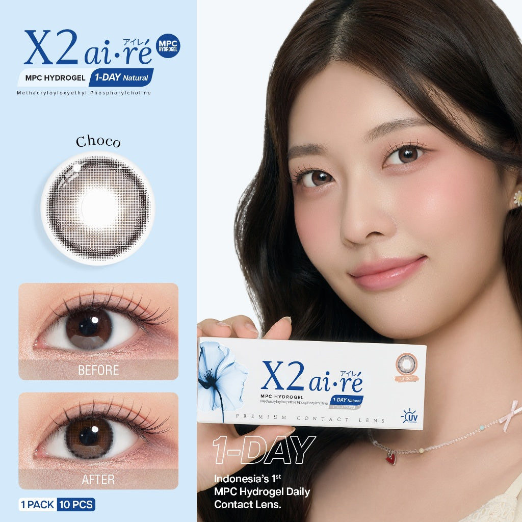 X2 AIRE DAILY Softlens Varian Choco - Soflens Natural - 1 Day Softlens