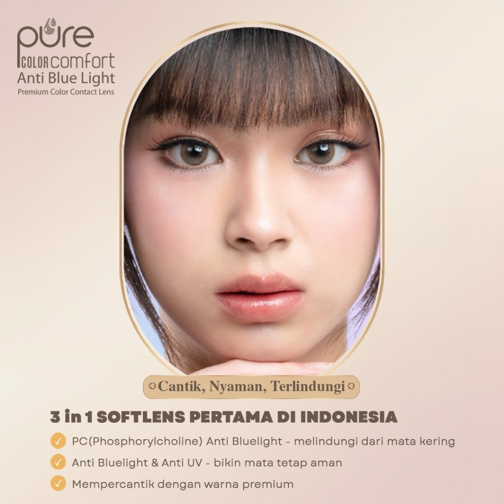 PURE COLOR COMFORT ANTI BLUE LIGHT SOFTLENS PREMIUM - by IRISLAB - diameter 14.5mm - Water Cntent 55% - Anti Blue light - Anti UV - SOFTLENS - SOFLENS