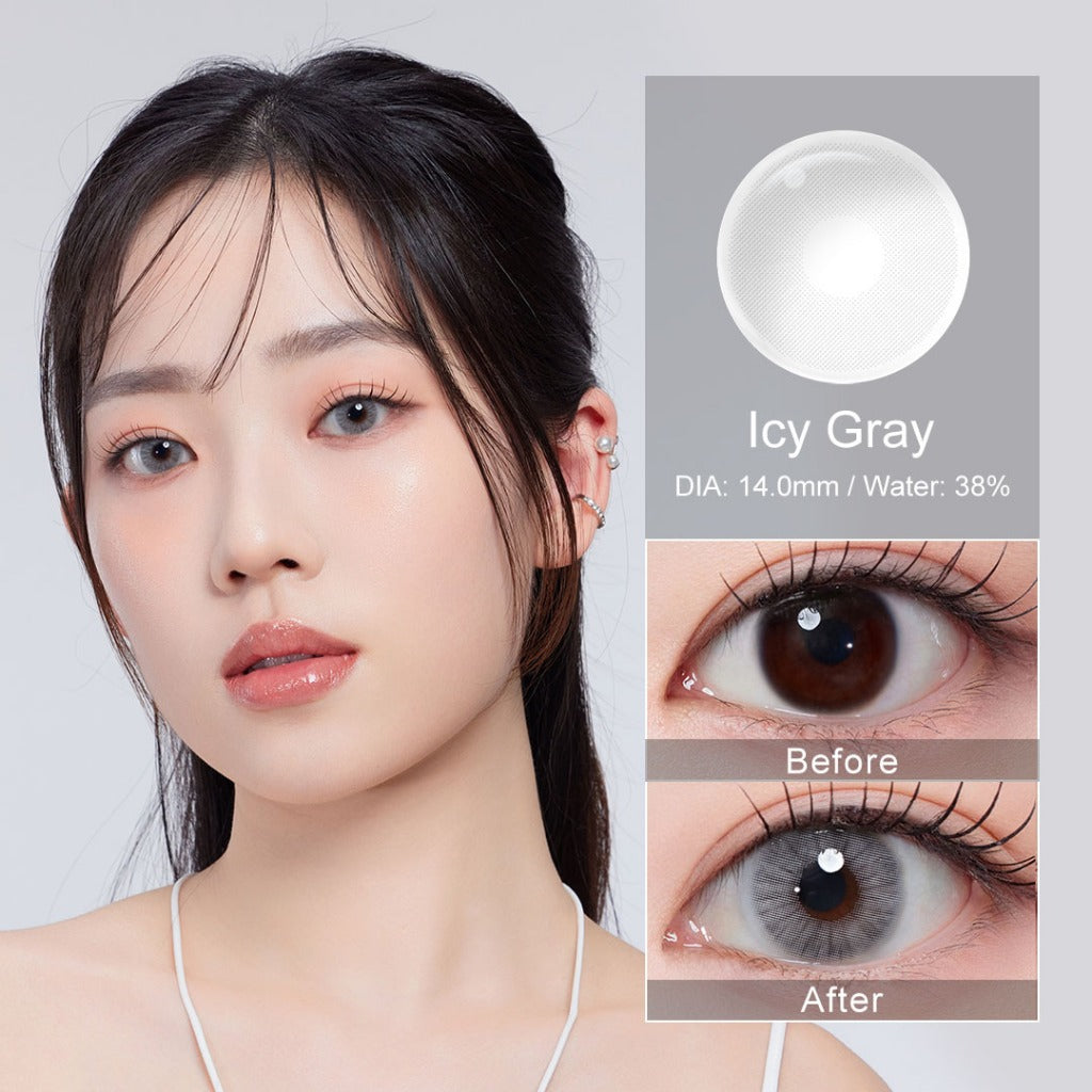 [0.00~-8.00] Magister Softlens Minus 14.5mm Diamond Seri Soflen Minus Soflens Grey Softlens Brown