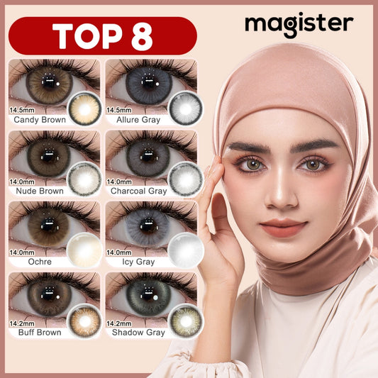 Magister softlens normal sepasang 14.0-14.5 mm natural no ring lensa kontak colored brown gray