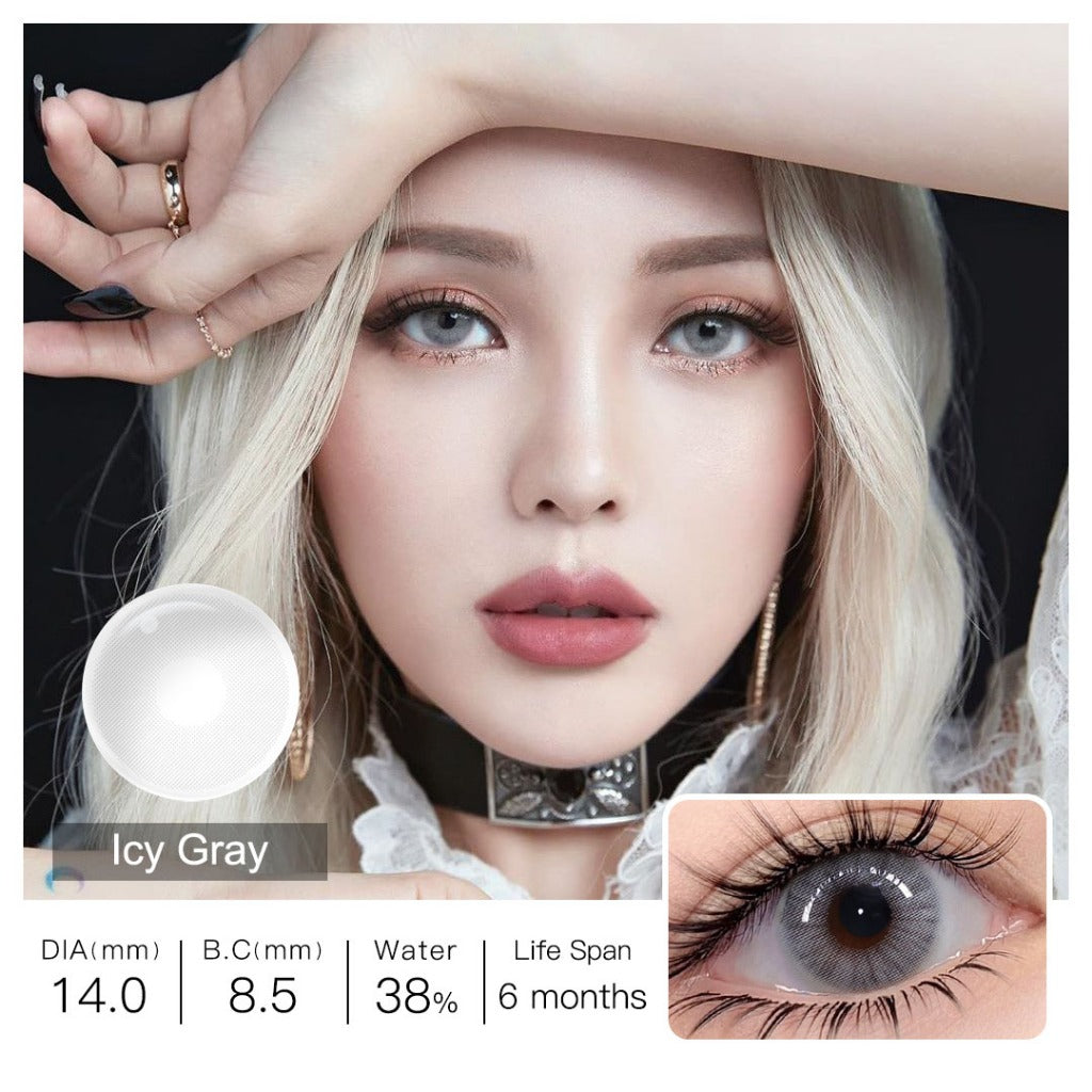 [0.00~-8.00] Magister Softlens Minus 14.5mm Diamond Seri Soflen Minus Soflens Grey Softlens Brown