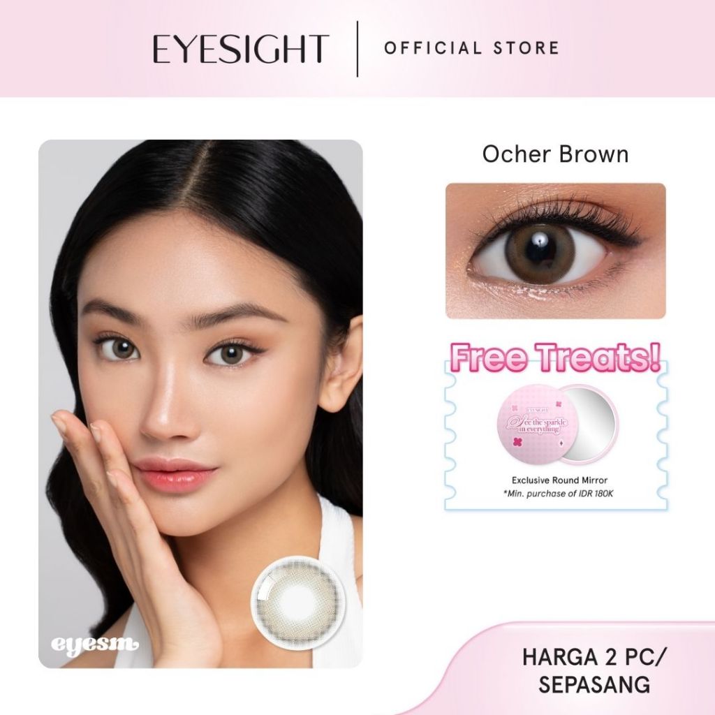 [BEST SELLER] EYESIGHT LENSES Eyesm Ocher Brown - Korean Natural Pattern Contact Lenses, 14.2mm (1 Pair) - Available with/without Prescription