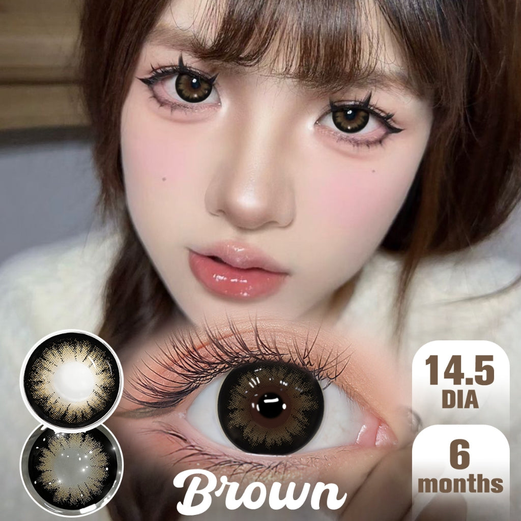 Magister softlens Normal 16mm big eyes soflens hitam soflens Brown DIA14.5 Softlen Black Lens Kontak Doll Eyes with Case
