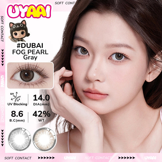 UYAAI softlens 14MM Minus 0.00 s/d -6.00 Mata Korea seri FOG PEARL Sepasang LENSA KONTAK  6Bulan