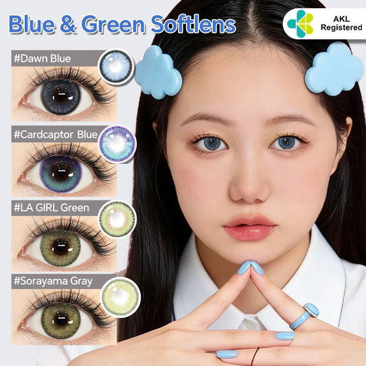 Mysticeyes Softlens  Blue Lens Cosplay Lenses Green Softlens Normal 14.0-14.5MM
