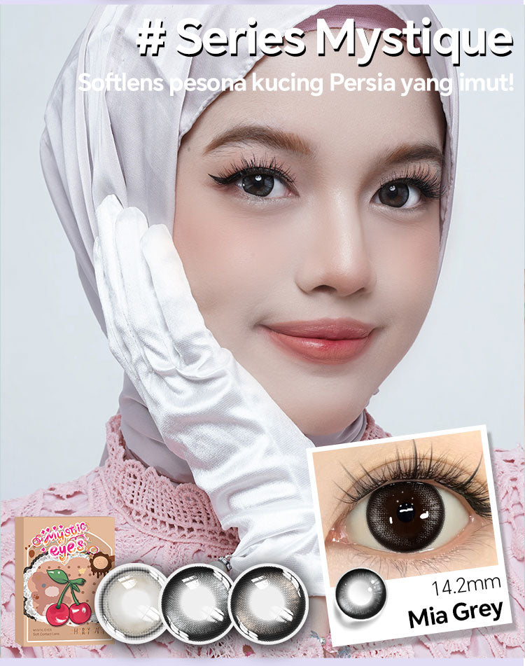 Mysticeyes Softlens Twilight Series Moonstone 14.2MM Black Big Eyes