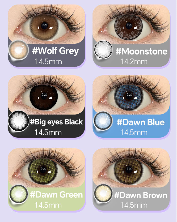 Mysticeyes Softlens Twilight Series Moonstone 14.2MM Black Big Eyes