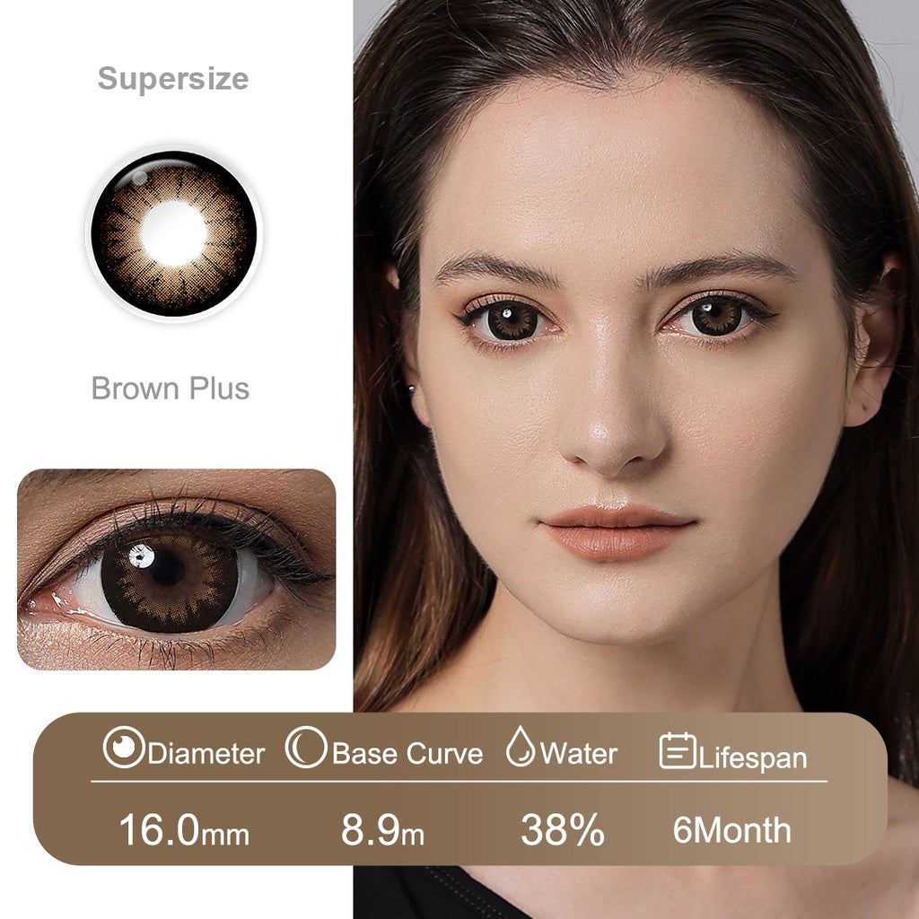 Magister softlens Normal 16mm big eyes soflens hitam soflens Brown DIA14.5 Softlen Black Lens Kontak Doll Eyes with Case
