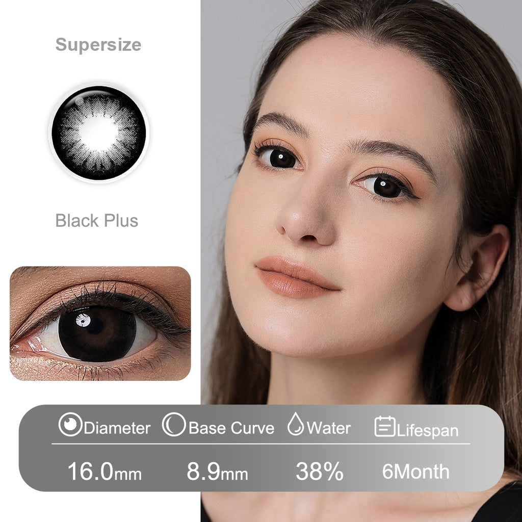 Magister softlens Normal 16mm big eyes soflens hitam soflens Brown DIA14.5 Softlen Black Lens Kontak Doll Eyes with Case
