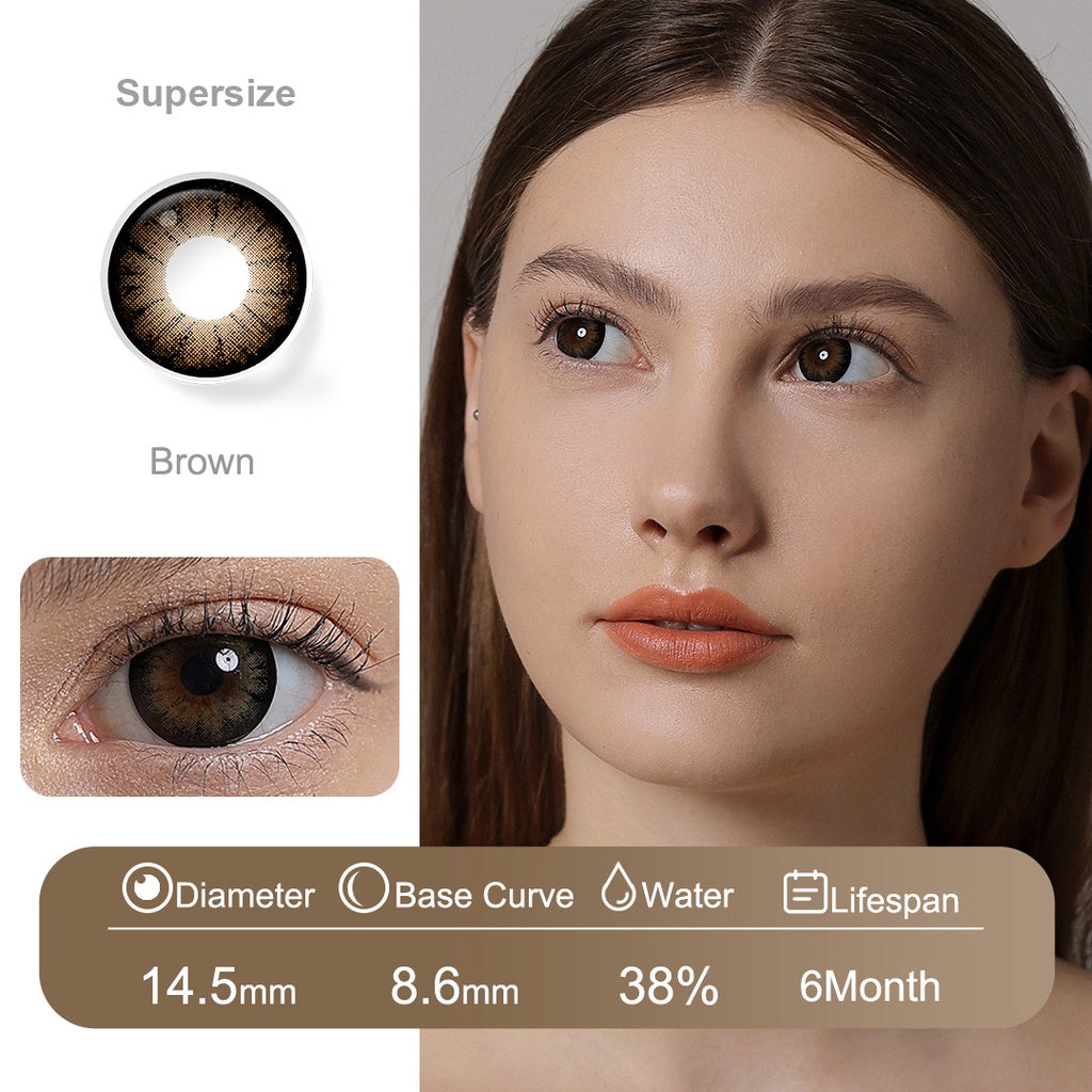 Magister softlens Normal 16mm big eyes soflens hitam soflens Brown DIA14.5 Softlen Black Lens Kontak Doll Eyes with Case