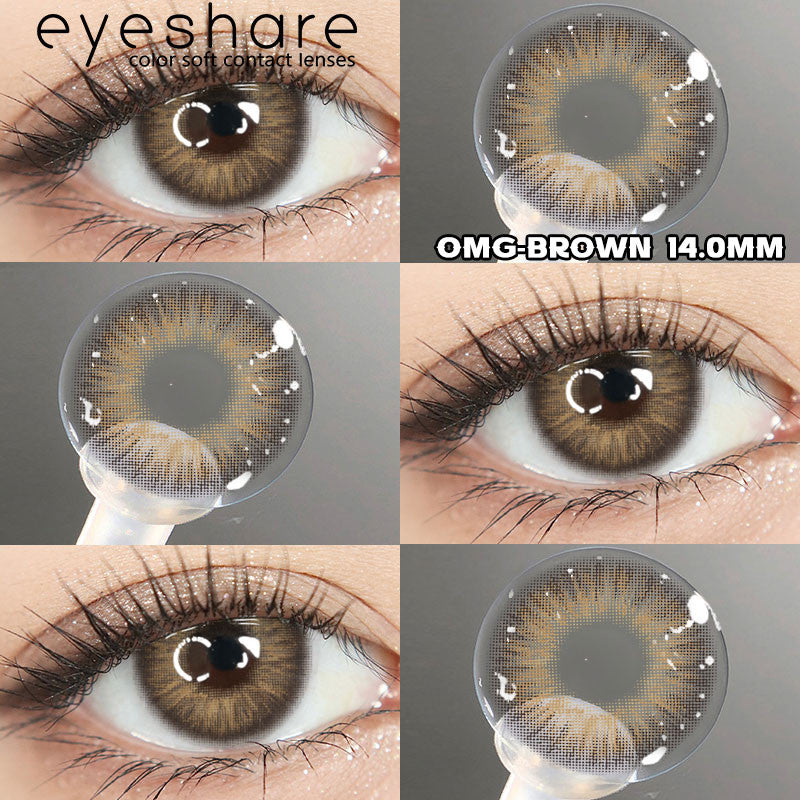 Eyeshare Softlens Minus(0.00~-10.00) 14.0mm Gray Brown Minus OMG Softlen Gray