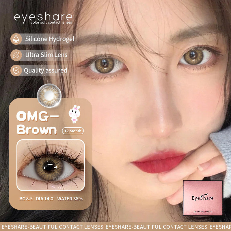 Eyeshare Softlens Minus(0.00~-10.00) 14.0mm Gray Brown Minus OMG Softlen Gray