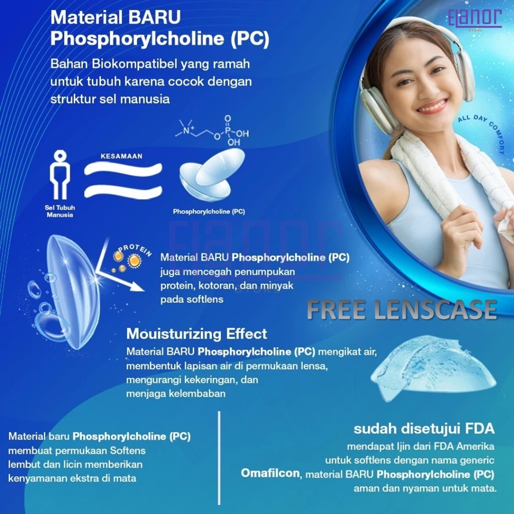 SOFTLENS PURE EYES COMFORT PREMIUM CLEAR CONTACT LENS (-0.50 s/d -12.00) ANTI BLUE LIGHT BY IRISLAB