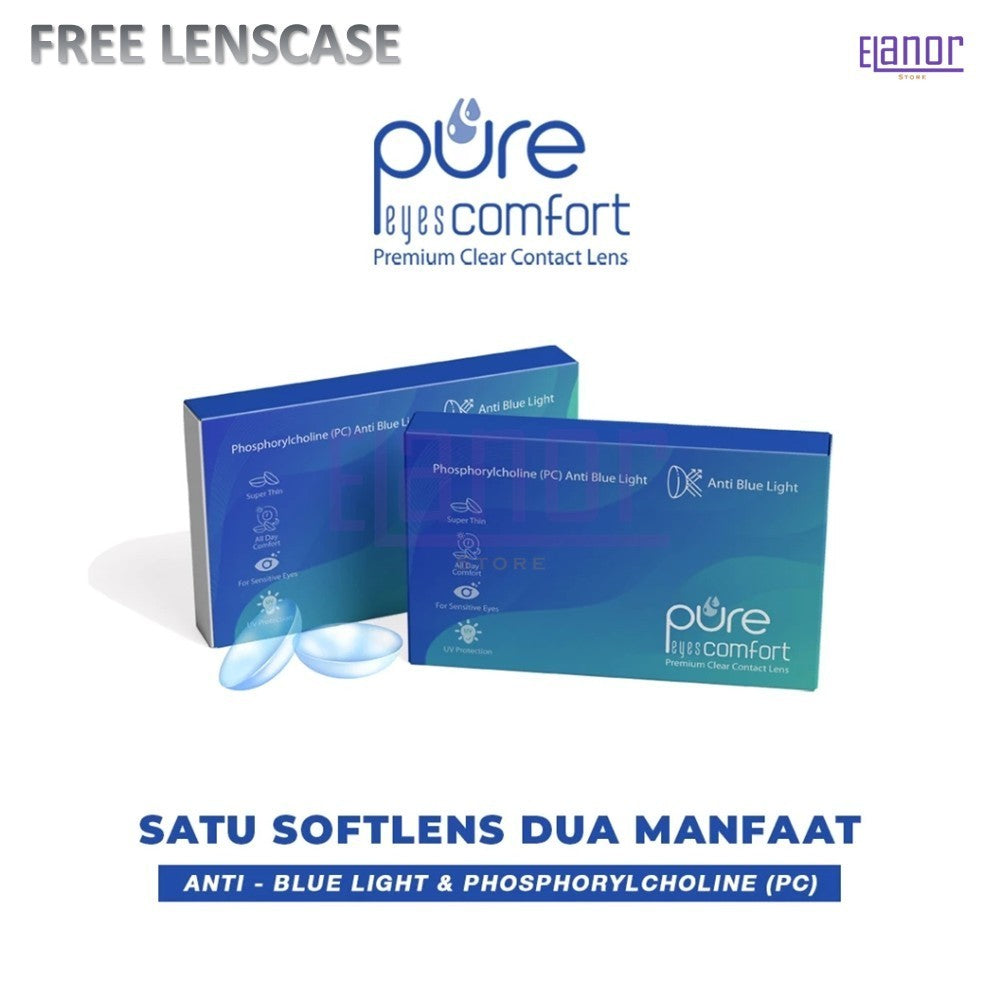 SOFTLENS PURE EYES COMFORT PREMIUM CLEAR CONTACT LENS (-0.50 s/d -12.00) ANTI BLUE LIGHT BY IRISLAB