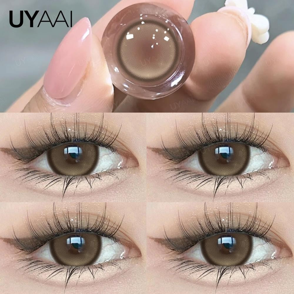 UYAAI Daily Disposable Colored Contact Lenses - VIVIRING Series in Pink, Brown, Purple (14.2mm)