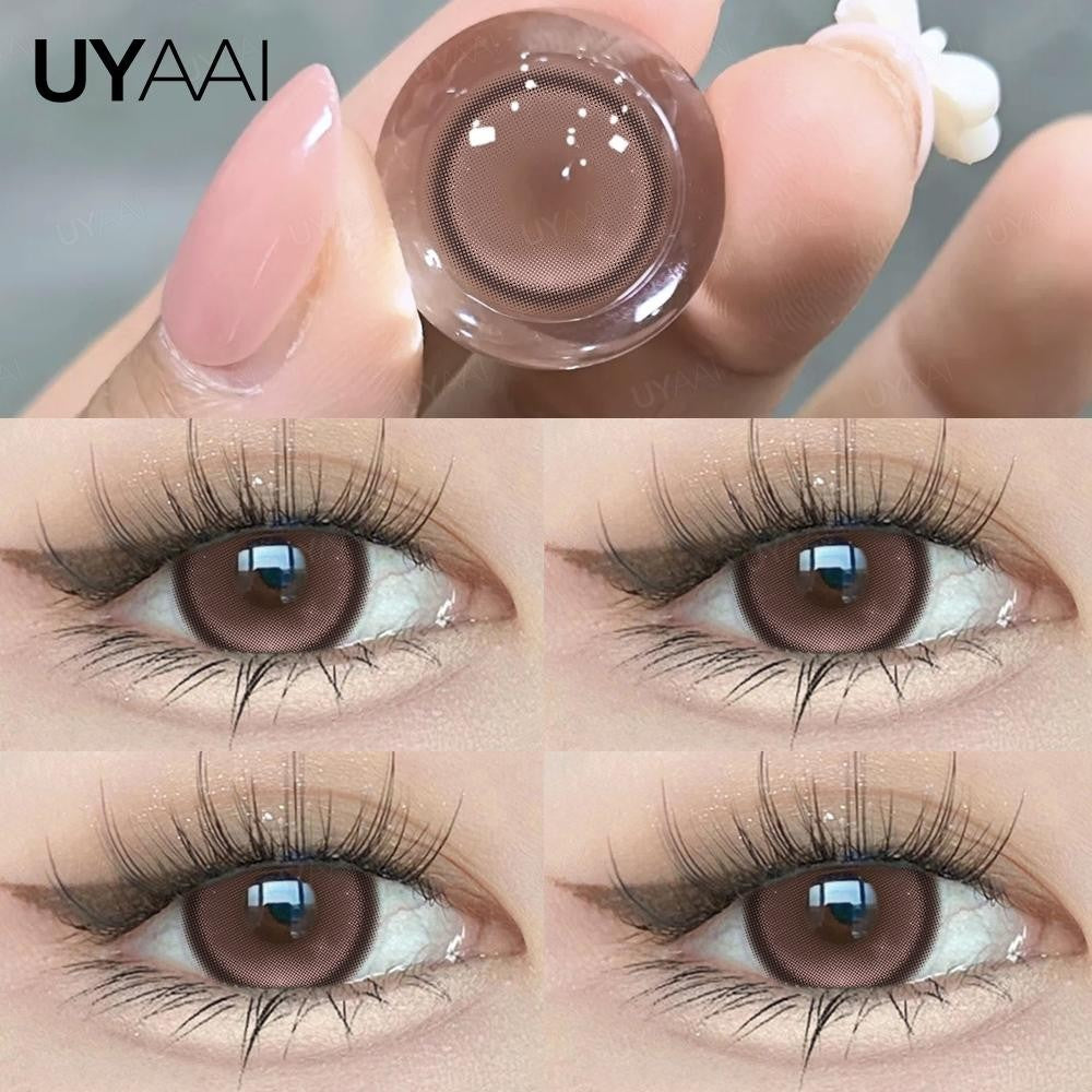 UYAAI Daily Disposable Colored Contact Lenses - VIVIRING Series in Pink, Brown, Purple (14.2mm)