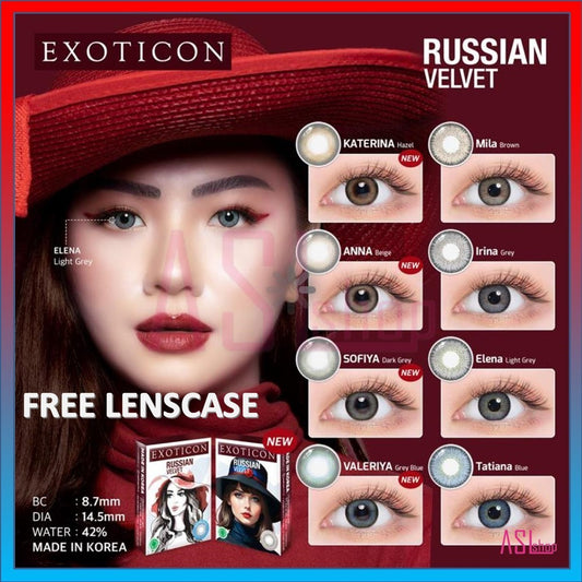 SOFTLENS RUSSIAN VELVET NEW NORMAL & MINUS (-0.50 s/d -3.00) BY EXOTICON / Soflens 14.5 mm