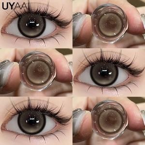 UYAAI Daily Disposable Colored Contact Lenses - VIVIRING Series in Pink, Brown, Purple (14.2mm)
