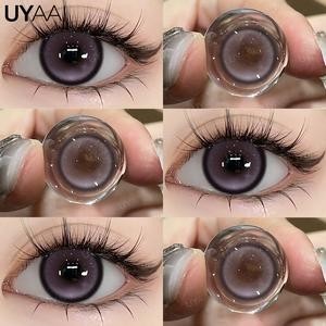 UYAAI Daily Disposable Colored Contact Lenses - VIVIRING Series in Pink, Brown, Purple (14.2mm)