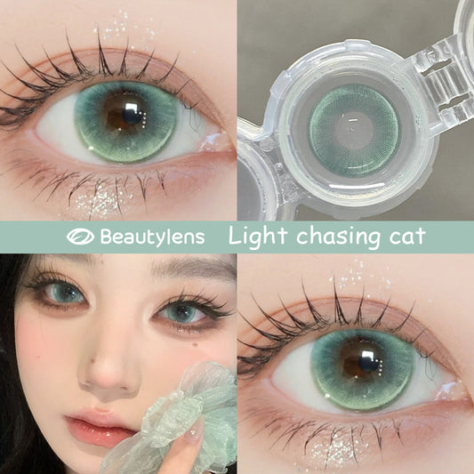 Natural Beauty Colored Contact Lenses (Green & Blue) for Vision Correction - Power Range: -1.00 to -8.00, 14.5mm Diameter