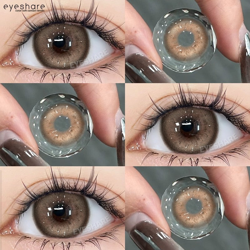 HOLLAND Series Brown Colored Contact Lenses - 14.5mm Diameter, Includes Free Lens Case