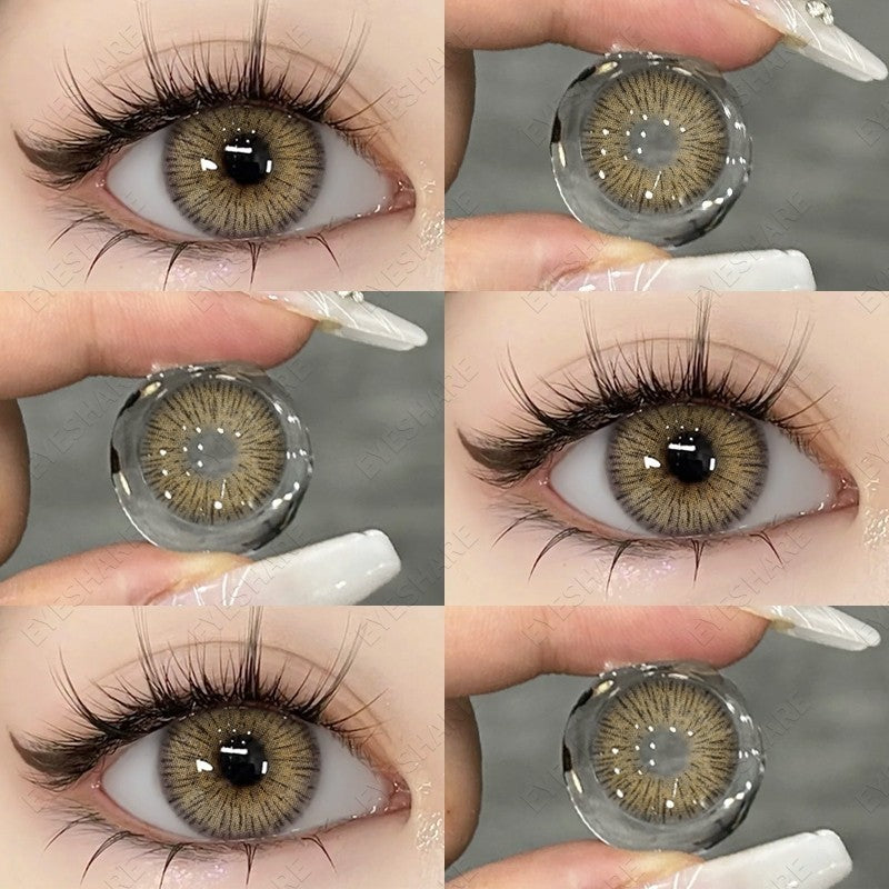 HOLLAND Series Brown Colored Contact Lenses - 14.5mm Diameter, Includes Free Lens Case