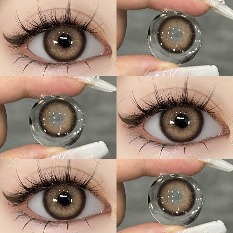 HOLLAND Series Brown Colored Contact Lenses - 14.5mm Diameter, Includes Free Lens Case