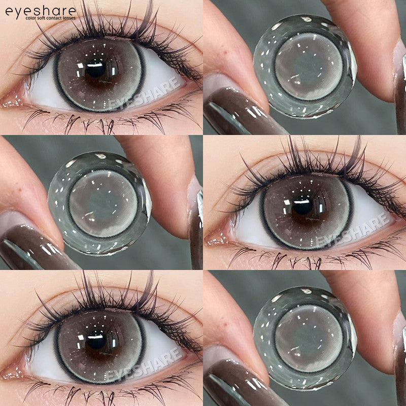 Eyeshare 15mm Softlens Black Big Eyes 1 Pasang Lensa Kontak Softlen Gray