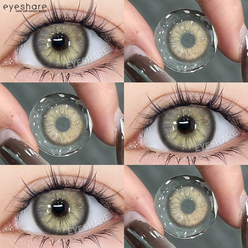 HOLLAND Series Brown Colored Contact Lenses - 14.5mm Diameter, Includes Free Lens Case
