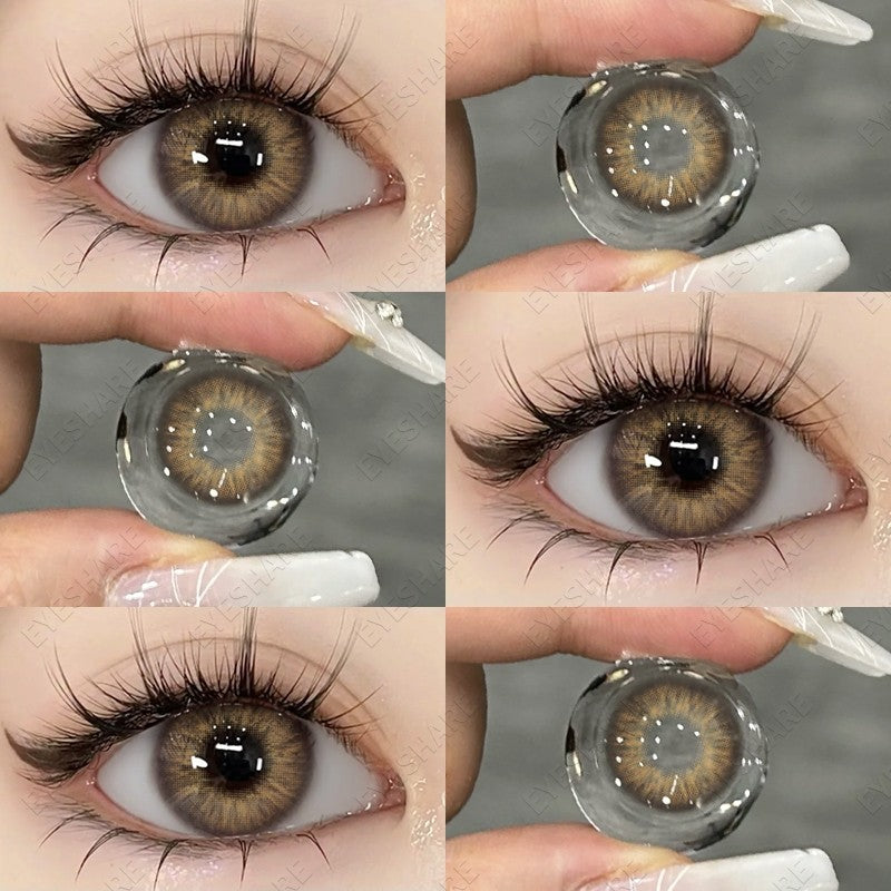 HOLLAND Series Brown Colored Contact Lenses - 14.5mm Diameter, Includes Free Lens Case