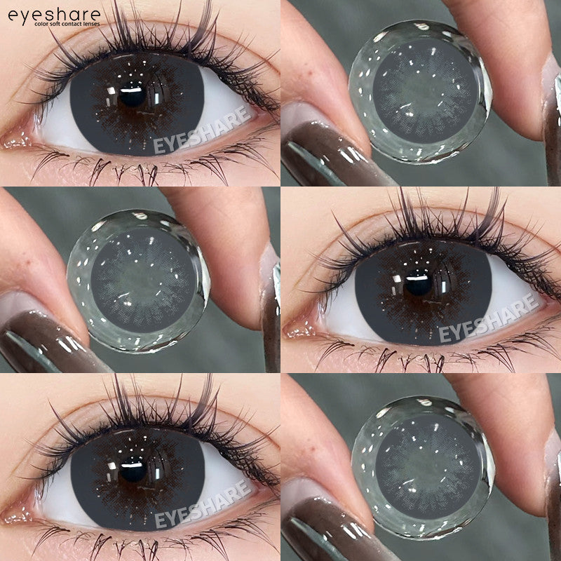 Eyeshare 15mm Softlens Black Big Eyes 1 Pasang Lensa Kontak Softlen Gray