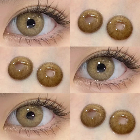 HOLLAND Series Brown Colored Contact Lenses - 14.5mm Diameter, Includes Free Lens Case