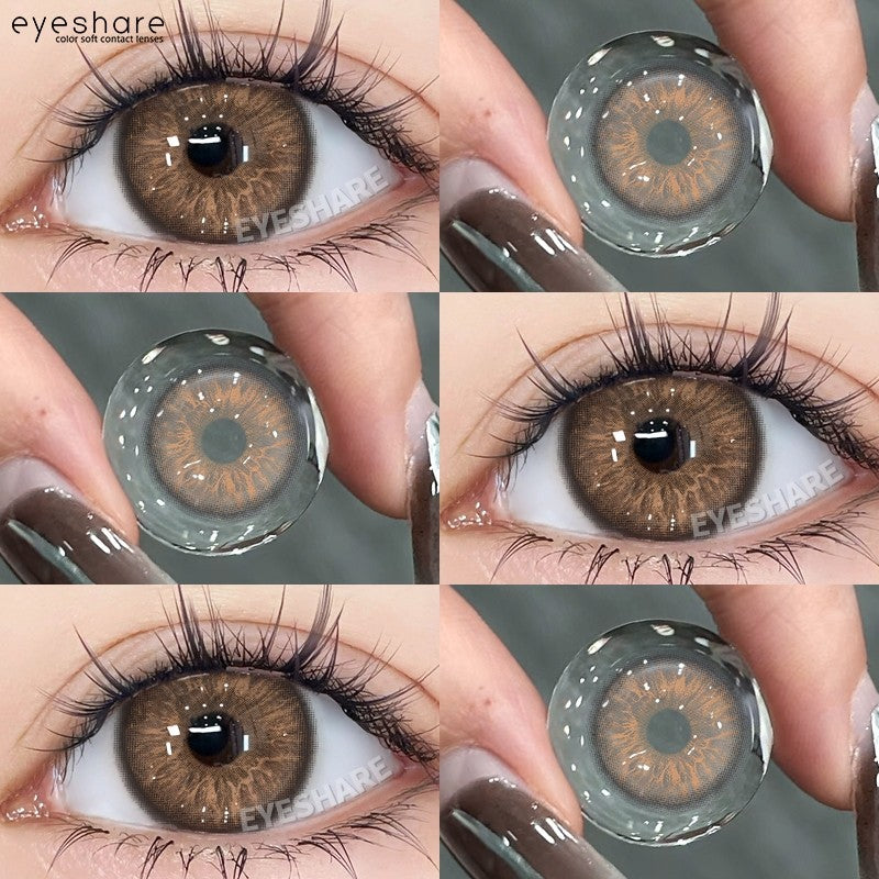 HOLLAND Series Brown Colored Contact Lenses - 14.5mm Diameter, Includes Free Lens Case