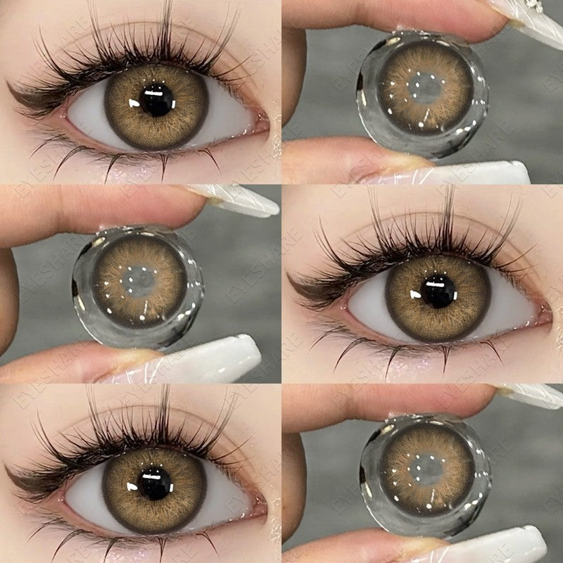 HOLLAND Series Brown Colored Contact Lenses - 14.5mm Diameter, Includes Free Lens Case