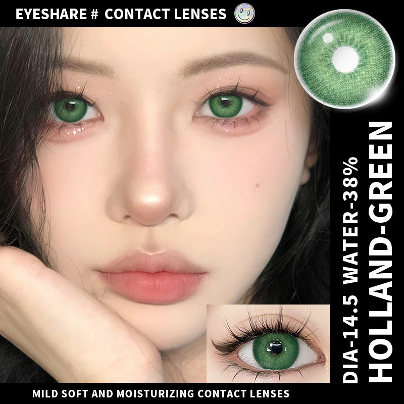HOLLAND Series Brown Colored Contact Lenses - 14.5mm Diameter, Includes Free Lens Case