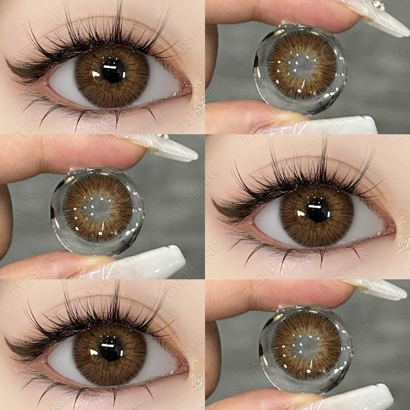 HOLLAND Series Brown Colored Contact Lenses - 14.5mm Diameter, Includes Free Lens Case